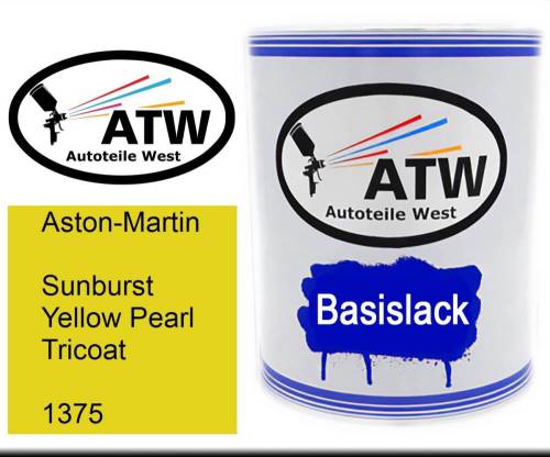 Aston-Martin, Sunburst Yellow Pearl Tricoat, 1375: 1L Lackdose, von ATW Autoteile West.